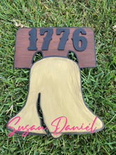 Load image into Gallery viewer, 19" x 15" Layered 1776 Liberty Bell Door Hanger Wood Cutout