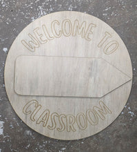 Load image into Gallery viewer, 19" Layered Welcome to Classroom Door Hanger Wood Cutout