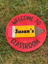 Load image into Gallery viewer, 19" Layered Welcome to Classroom Door Hanger Wood Cutout