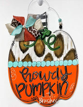 Load image into Gallery viewer, 22” Single Pumpkin Door Hanger Wood Cutout