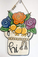 Load image into Gallery viewer, 21” Milk Can With Cotton Top Door Hanger Wood Cutout