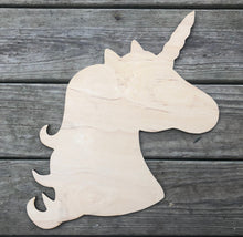 Load image into Gallery viewer, 15” Unicorn Head With Horn Door Hanger Wood Cutout
