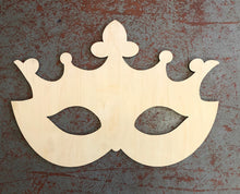 Load image into Gallery viewer, 24" x 17" Mardi Gras Mask Door Hanger Wood Craft Blank