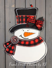 Load image into Gallery viewer, 19” Layered Snowman Door Hanger Wood Cutout