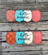 Load image into Gallery viewer, 22” x 9” Pumpkin Row Door Hanger Wood Cutouts