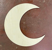 Load image into Gallery viewer, 18" x 16.5" Crescent Moon Door Hanger Wood Cutouts