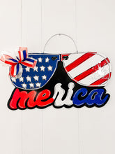 Load image into Gallery viewer, 20.5" Merica Sunglasses WITH LINES Door Hanger Wood Craft Blank