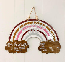 Load image into Gallery viewer, 22” x 13” Traditional Rainbow Door Hanger Wood Craft Blank