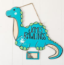 Load image into Gallery viewer, 24” Long Neck Dinosaur Door Hanger Wood Cutout