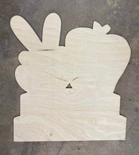 Load image into Gallery viewer, 18" x 17" Peace Apple Books Door Hanger Wood Cutout