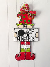 Load image into Gallery viewer, 21” Elf Holding Plaque Door Hanger Wood Cutout