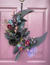 Load image into Gallery viewer, 18" x 16.5" Crescent Moon Door Hanger Wood Cutouts