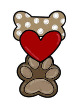Load image into Gallery viewer, 21” x 12" Love Paw Print Tri Piece Door Hanger Wood Cutout