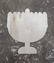Load image into Gallery viewer, 19" x 17.5" Menorah with Candles Door Hanger Wood Cutout