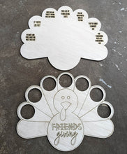 Load image into Gallery viewer, 11" x 9" Friends Giving Shot Board Wood Cutout