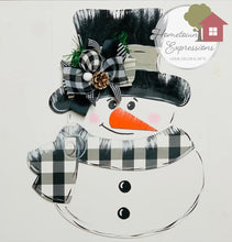 Load image into Gallery viewer, 19” Layered Snowman Door Hanger Wood Cutout