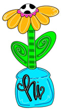 Load image into Gallery viewer, 22" x 11.5" Whimsical Flower In Jar Door Hanger Wood Craft Blank