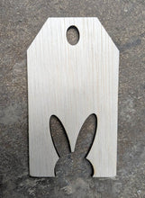 Load image into Gallery viewer, 5" Bunny Head Cut Out of Gift Tag Wood Craft Blank