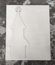 Load image into Gallery viewer, 19" x 8" Skinny Church With 20" x 16" Rectangle Set Door Hanger Wood Craft Blank