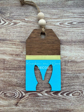 Load image into Gallery viewer, 5" Bunny Head Cut Out of Gift Tag Wood Craft Blank