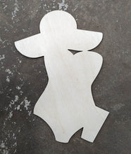Load image into Gallery viewer, 19" x 15" Sunhat Swimsuit Tri Piece Door Hanger Wood Craft Blank