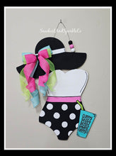 Load image into Gallery viewer, 19" x 15" Sunhat Swimsuit Tri Piece Door Hanger Wood Craft Blank