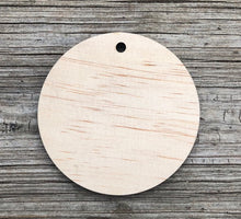 Load image into Gallery viewer, 5” Circle Wood Round Ornament