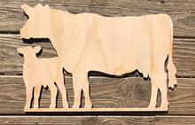 Load image into Gallery viewer, 22" Cow and Calf Door Hanger Wood Craft Blank