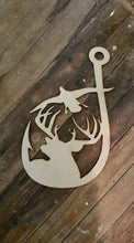 Load image into Gallery viewer, 19" x 11.5" Hook Duck Deer Door Hanger Wood Craft Blank