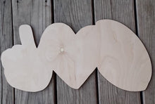 Load image into Gallery viewer, 20” Peace Love Football Door Hanger Wood Cutout - CANNOT USE ANY CODES ON THIS ITEM