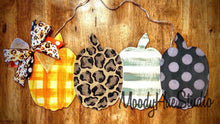 Load image into Gallery viewer, 22” x 9” Pumpkin Row Door Hanger Wood Cutouts