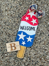 Load image into Gallery viewer, 23" x 8" Rocket Popsicle Door Hanger Wood Craft Blank