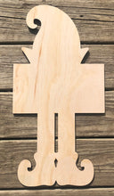 Load image into Gallery viewer, 21” Elf Holding Plaque Door Hanger Wood Cutout