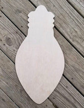 Load image into Gallery viewer, 20” x 11.5” Christmas Light Bulb Door Hanger Wood Craft Blank