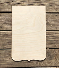 Load image into Gallery viewer, 17” Scroll Bottom Square Door Hanger Wood Cutout