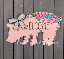 Load image into Gallery viewer, 24" Pig Door Hanger Wood Craft Blank