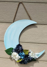 Load image into Gallery viewer, 18" x 16.5" Crescent Moon Door Hanger Wood Cutouts
