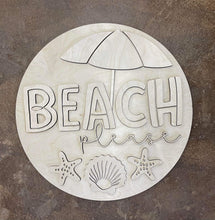 Load image into Gallery viewer, 15” Layered Beach Please Door Hanger Wood Craft Blank