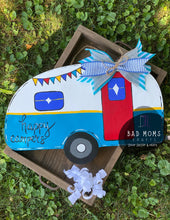 Load image into Gallery viewer, 19" Camper WITH LINES Door Hanger Wood Craft Blank