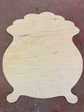 Load image into Gallery viewer, 19” Witch Cauldron or Pot Of Gold Wood Door Hanger Craft Blank