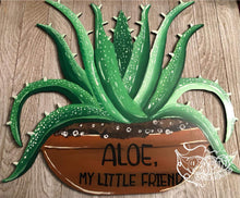 Load image into Gallery viewer, 16” Aloe Plant Door Hanger Wood Craft Blank
