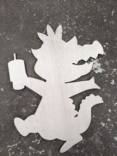 Load image into Gallery viewer, 20” x 15” Mardi Gras Alligator Door Hanger Wood Craft Blank