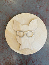 Load image into Gallery viewer, 14” x 11” Pig Head With Glasses Set Door Hanger Wood Cutout