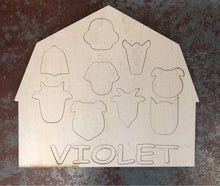 Load image into Gallery viewer, 19" x 18" Custom Name Barn Puzzle Wood Cutout