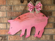 Load image into Gallery viewer, 24" Pig Door Hanger Wood Craft Blank