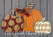 Load image into Gallery viewer, 24” Pumpkin Trio Door Hanger Wood Cutout