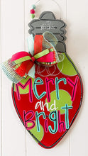 Load image into Gallery viewer, 20” x 11.5” Christmas Light Bulb Door Hanger Wood Craft Blank