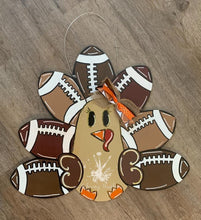 Load image into Gallery viewer, 19.5" Football Turkey Door Hanger Wood Cutout