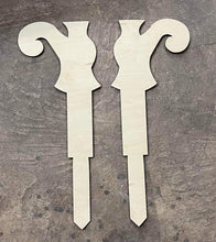 Load image into Gallery viewer, Witch Leg Yard Stake Set Wood Cutouts
