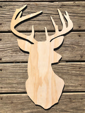 Load image into Gallery viewer, 19" Deer Head Door Hanger Wood Craft Blank